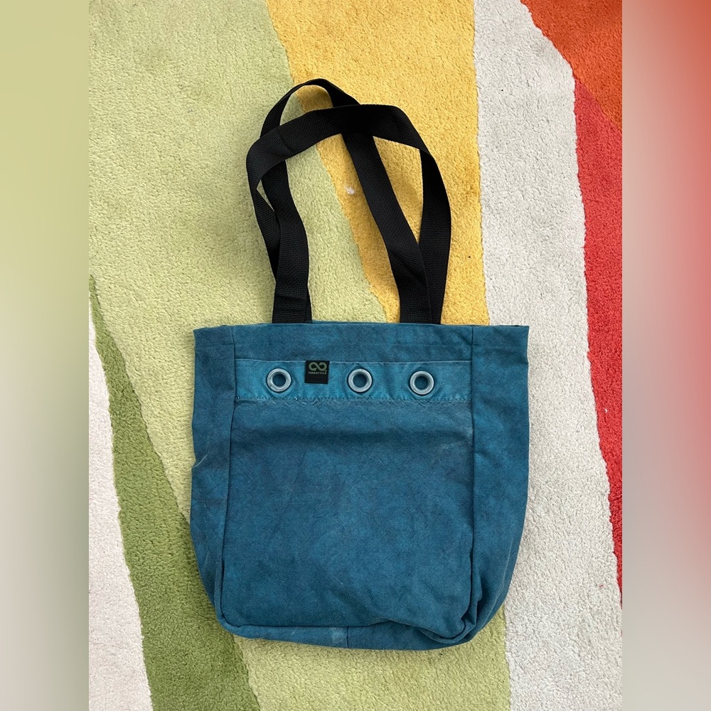 Upcycled Teal Recycled Mailbag Tote USPS Post Office